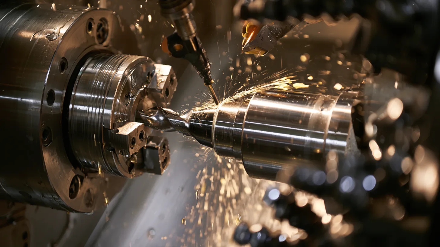 CNC 선반 작업 장면